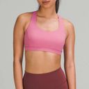 Lululemon Free To Be Serene Sports Bra Size 4 Pink Blossom Gold Logo Photo 0