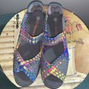 Bernie Mev  Hallie Multi Color Rainbow Woven Mary Jane Shoe Sandal Women's Eur 39 Photo 3