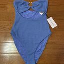 We Wore What NWT  Ruched Bandeau One Piece in Blue Jean Photo 3