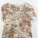 Krass&co STLYE &  Red Green Mixed Media Boho Fade T-Shirt Photo 3