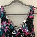 Anne cole  Tankini Top Multicolored Swimwear TOP ONLY Sz M EUC Floral Pink Black Photo 1