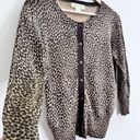 Michael Kors  leopard print silk blend 3/4 sleeve cardigan sz SP Photo 3