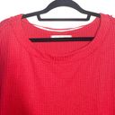 We The Free FP North Shore Red Waffle Knit Oversized Top Photo 2