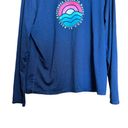 Life is Good  Top Womens Medium Blue Happiness Graphic Active Stretch Blouse Photo 2