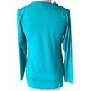 Zyia ZIYA Activewear Teal Green Mesh Long Sleeve Ventilated Fitness Top Ladies LARGE Photo 2