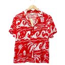 C&C California NWT  Linen Top Red & White Tropical Hawaiian Shirt Size Small NEW Photo 2