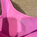 Aerie Offline by  Neon Pink Seamless Ribbed Cropped One Shoulder Tank Top Medium Photo 1