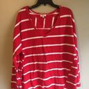 Umgee  medium red and white oversized sweater Photo 0