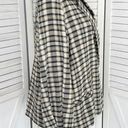 Free People  Luminary Plaid Flannel Oversized Blazer Neutral Tan Small Photo 4