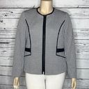 Houndstooth Kasper NWOT Size 16 Black & White  Zip Front Jacket Blazer Photo 0