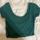 PacSun Ruched Crop Top Green Photo 2