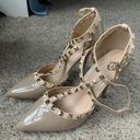 Wild Diva Lounge Studded Nude Heels Photo 0