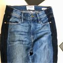 frame denim Le High Skinny Crop Two Tone Denim Panel Jeans Kenya Navy Blue 24 Photo 6