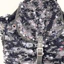 PINK - Victoria's Secret Victorias Secret Pink Chunky Sequin Blue Silver Buckle Backpack Bag School Photo 2