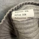 Gray Zip Up Gray Cropped Ribbed Knit Sweater Hoodie Form Fit Women’s Small Photo 4