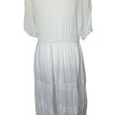 Knox Rose  boho white lace tiered drawstring waist embroidered midi dress - M Photo 1