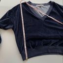 The Moon AMO VELOUR V NECK SWEATSHIRT BLUE XS cropped Photo 3