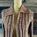 Rena Rowan 90s Orange Knit  Long Zip-Up Collared Cardigan Sweater Size Small Photo 8