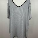 Ralph Lauren Lauren  Jeans Co Womens Black White Striped V Neck T-Shirt Sz 3X Photo 0