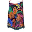 Farm Rio  Black Cool Leopards Printed Midi Skirt  Women’s Size Large Photo 1