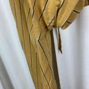 J.Jill  Dark Yellow Stripe Emelie Linen Stretch Wide Leg Cropped Pants Sz.L Photo 11