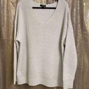 a.n.a . A New Approach Ivory Cream Gold Metallic Chunky Knit Sweater XL Photo 0