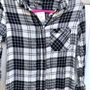 Sam Edelman  Plaid Shirt Dress Long Sleeve Size 2 Black White Photo 3