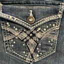 Apt. 9  Womens Jeans Dark Wash 6 Straight Leg Bedazzled Back Pockets Trendy Fun Photo 4