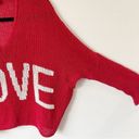 Wooden Ships  Red Love Oversized Crop Knit Sweater  Sz XS/S Photo 5