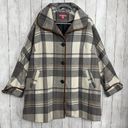 Woman Within  Gray Black White Plaid Lined Button Up Winter Jacket Coat 18W Photo 2