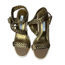 Brian Atwood  Shoes Leather Braided Espadrille Wedges Size Women's 6.5 (37) Photo 1