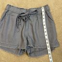 REWASH  Women Blue Trooper Femme Utility Linen High Rise Cut Off Shorts Small Photo 3