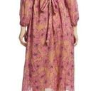 Joie  Womens Kaz Floral Silk Tie-Back Silk Midi Dress Size S Sandstorm Photo 1