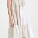 Dove Merlette Salland Patchwork Dress in Natural Colorblock Neutral Ruffle White  Photo 0