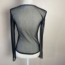 Isaac Mizrahi  Sheer Mesh Top Womens Size S Black Long Sleeve Lightweight Stretch Photo 1