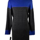 Ronni Nicole  Sweater Dress XL Stripes Royal Blue Black Gray New Photo 12