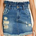 Nana Macs  Ruffle Waist Distressed Denim Skirt Photo 5