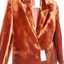 Mango  Womens Velvet Suit Blazer Button Front Lapel-Collar Welt Pockets Brown M Photo 4