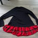 Torrid  Womens Layered Knit Sweater Plaid Hem Black Red Plaid Crew Neck Size 2X Photo 4