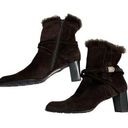 Stuart Weitzman  Womens Suede Faux Fur Lined Ankle Heeled Boots Brown Size 9.5W Photo 0