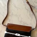 Moda BROWN/BLK LEATHER WOMEN'S SHOULDER PURSE HANDBAG BY  ITALIA Photo 5