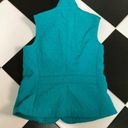 Talbots  Teal Turquoise Blue-Green Quilted Fleece Lined Vest sz Small Mom Preppy Photo 3