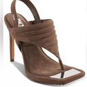 DKNY NWOB  Size 6.5 Brown Leather Ranae Square Toe Slingback Stiletto Sandal Photo 0