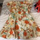 Cleobella  Dress mini size small cotton floral orange cream lined Photo 10