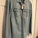 Talbots  snap button up demin shirt size small Photo 3