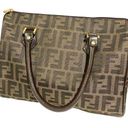 Fendi  Brown All Over F Print Satchel Handbag Designer Authentic Leather Photo 0