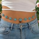 Boho Turquoise Waist Chain Vintage Adjustable Metal Chain Belt One Size Photo 0