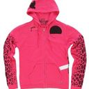 Free City  Leopard Zip Hoodie Fuschia, S Photo 0