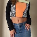 Nordstrom Custom made patchwork long sleeve crop top Photo 2