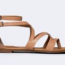 Breckelle’s Breckelle's Sandals Shine Gladiator Cream Brown Criss-Cross Shoe Size 9 Photo 4